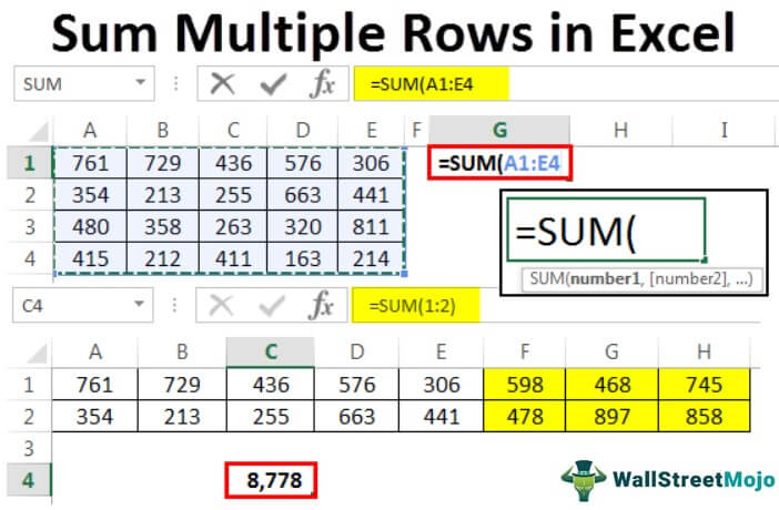 How To Sum Multiple Rows In Excel Step By Step Guide With Examples