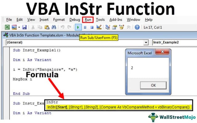 VBA InStr - How to use Excel VBA InStr Function? (Examples)