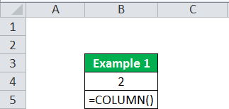 Формула функции столбца в Excel Пример - 1