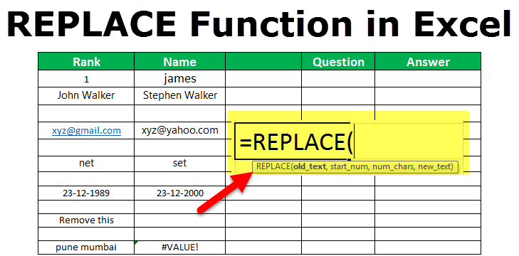 How To Use Replace Function In Excel Riset 1804