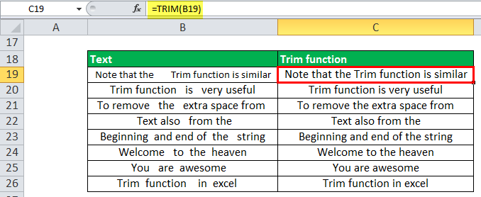 Trim Function In Excel Formula How To Use With Examples 5271