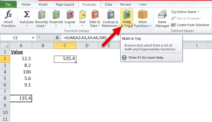 Sum Function In Excel Overview Formula How To Use 7265