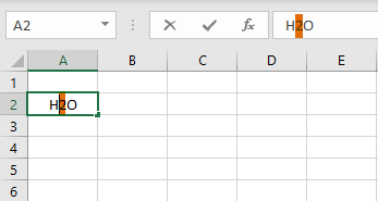 excel keyboard shortcut for subscript