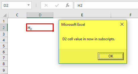 keyboard shortcut for subscript in excel