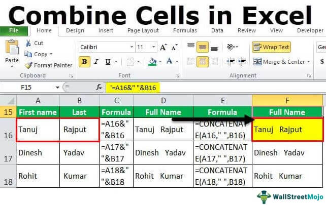 how to quickly merge cells in excel