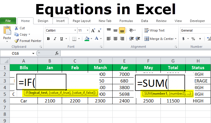 Equations In Excel How To Create Simple Formulas In Excel 1976
