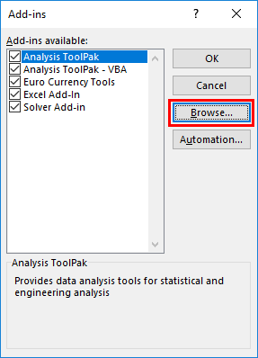 Excel Add-Ins - example 1-11