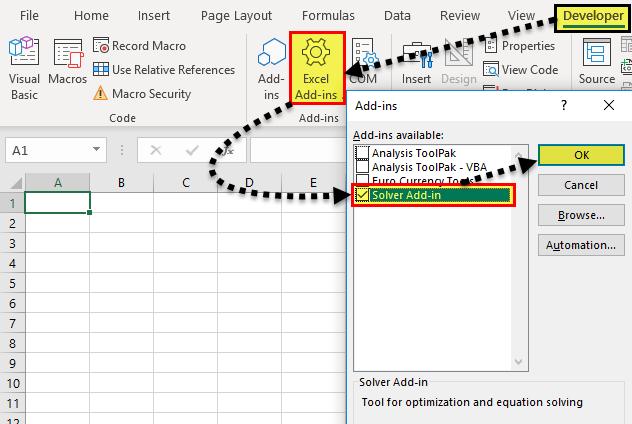 solver for excel fail to add-in