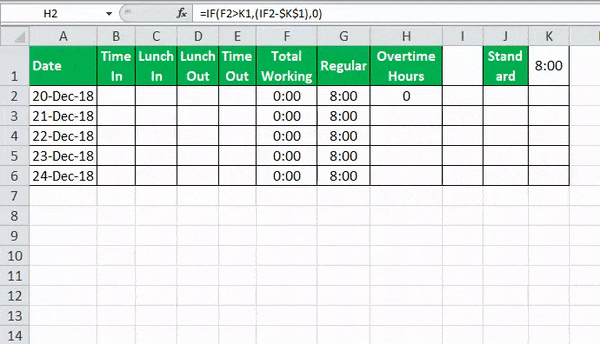 calculate hours worked in excel template