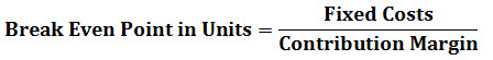 break even point formula example