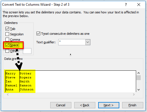 Split Cells In Excel Using Text To Column Tool Delimited And Fixed Width 4453