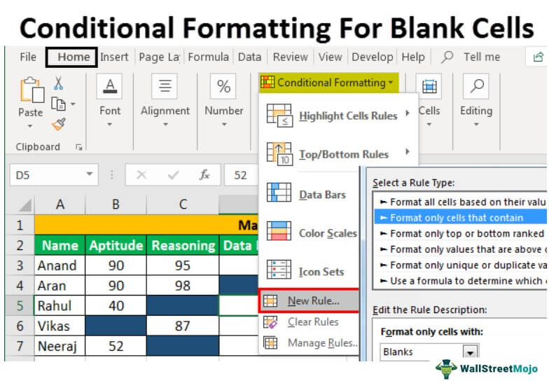 How To Apply Conditional Formatting For Blank Cells Examples 1454