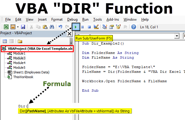 Vba excel dir не работает