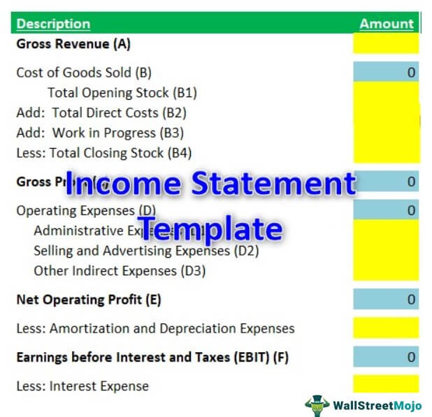 financial statement template excel