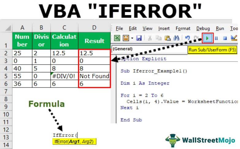 Iferror excel как пользоваться vba