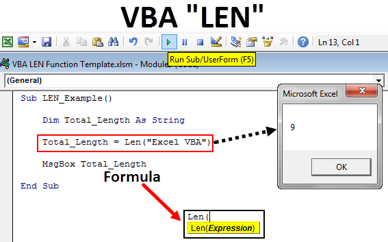 Vba Len Function How To Use Len To Find Length Of String In Excel 7009