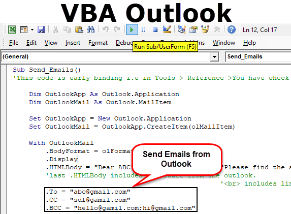excel vba create outlook email draft