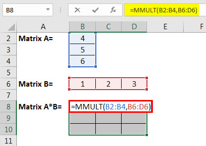 matrix multiplication in excel for mac