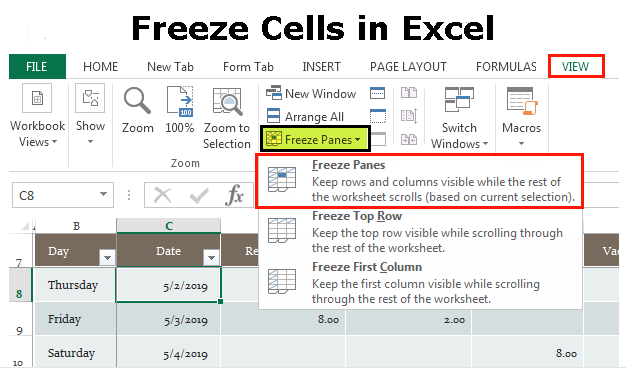 freeze panes excel for mac