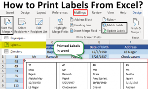 how to print address labels from excel speadsheet