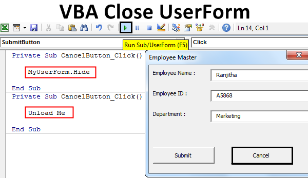 Vba Close Userform Top 2 Methods To Close Userform With Examples 9707