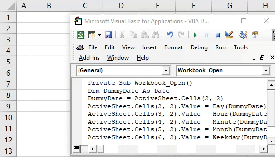 Vba Datepart Function How To Return Specified Part Of Date 7045