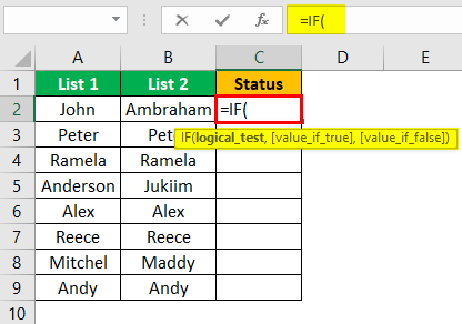 How to Check whether quantities are equal in two lists in