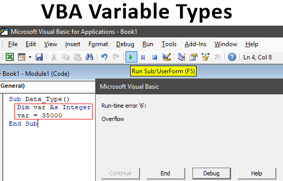 Vba Variable Types How To Define Variable And Assign Data Type 0475
