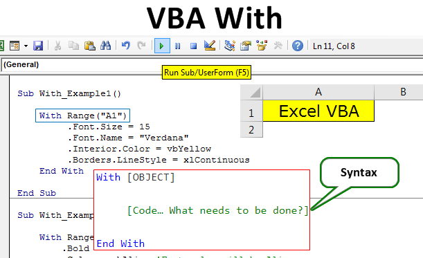 Vba With How To Use Withend With Statement In Excel Vba 5111