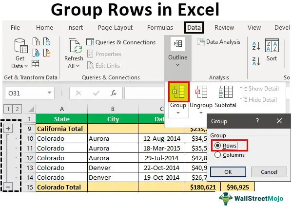 How To Group Rows In Excel With Expandcollapse Option 5097