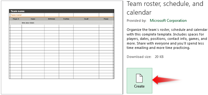 excel roster template