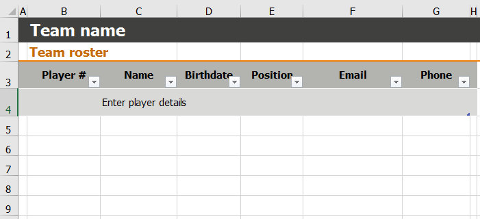 roster excel template