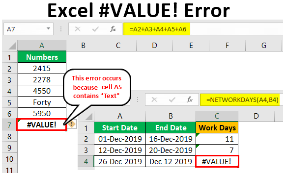 #VALUE! Error in Excel | How to Fix it? (Step by Step)