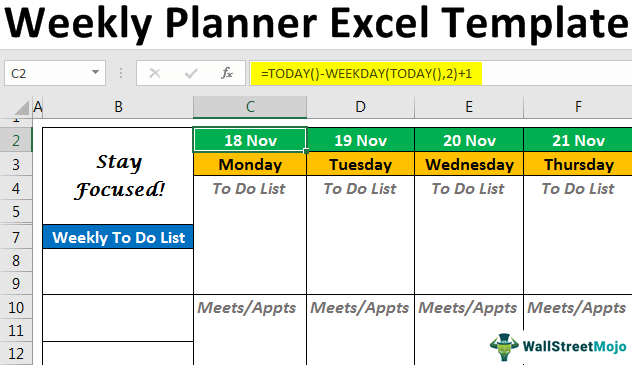 microsoft excel planner template