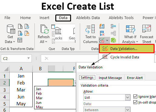 Excel Create List | Top 3 Methods to Create List of Values