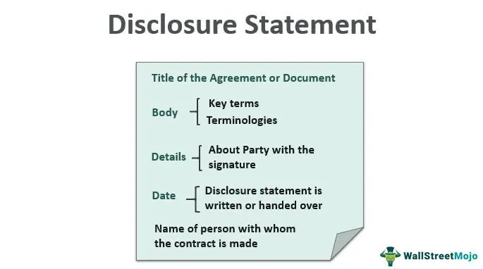 Disclosure Statement What Is It Examples Purpose