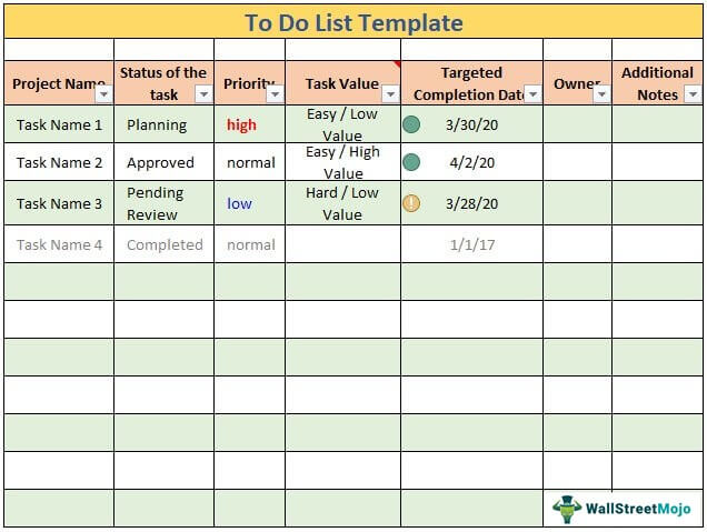 excel to do templates