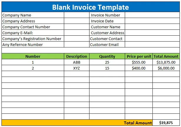 Blank Invoice Template - Step by Step Overview [Free Download]